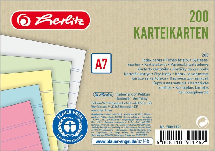 Immagine prodotto Herlitz Scheda indice (A7, 180 g/m², 200 x)