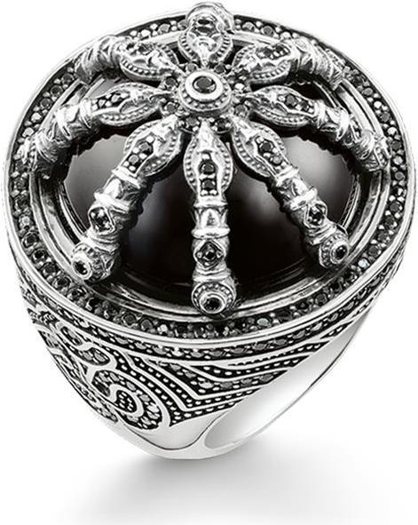 Thomas Sabo Cocktailring Schwarzes Karma Wheel (60)
