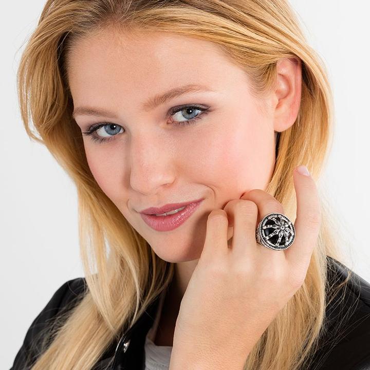 Produktbild Thomas Sabo Cocktailring Schwarzes Karma Wheel (60)