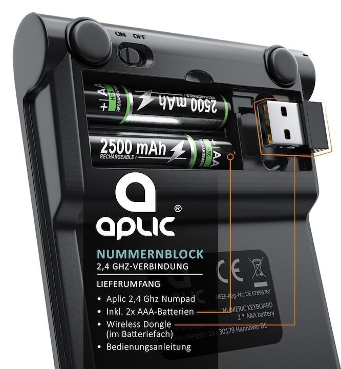 Produktbild Aplic Wireless Numpad (DE, Kabellos)
