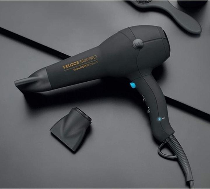 Actual product image Diva Pro Styling Veloce 3800 Pro Dryer Black 2200W Professional Hairdryer with Ionic Conditioning (2200 W)