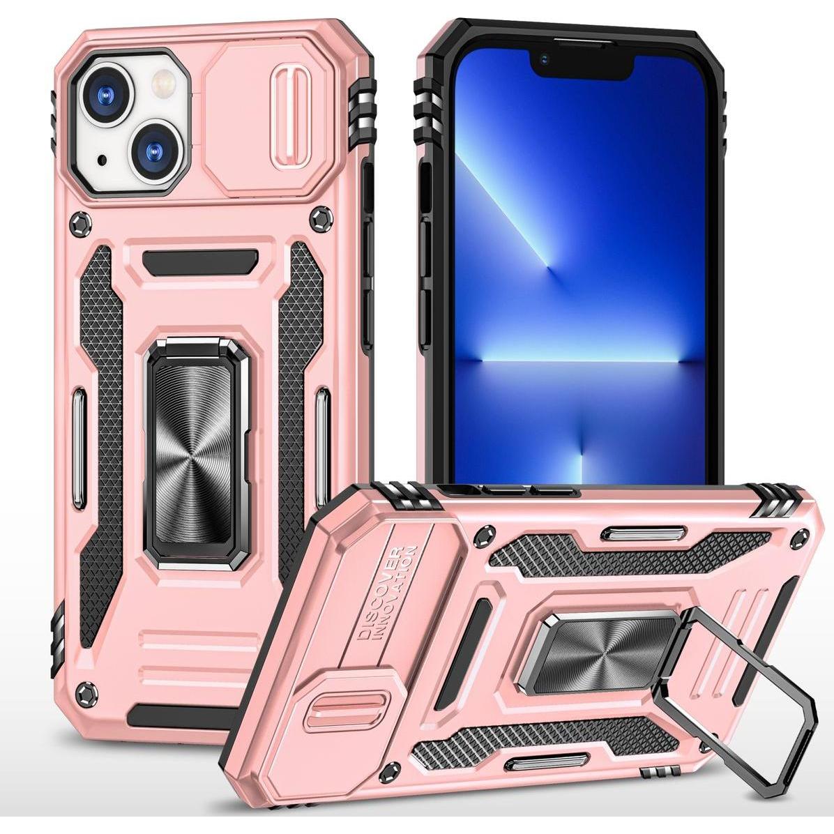 König Design Hülle Handy Schutz für Apple iPhone 15 Case Cover Kamera Ständer Etuis Bumper (Apple iPhone 15), Smartphone...
