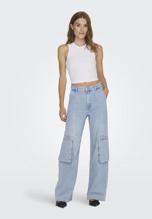 Actual product image Only ONLHOPE EX HW WIDE CARGO DNM CRO Loose Fit Jeans (W30/L32)