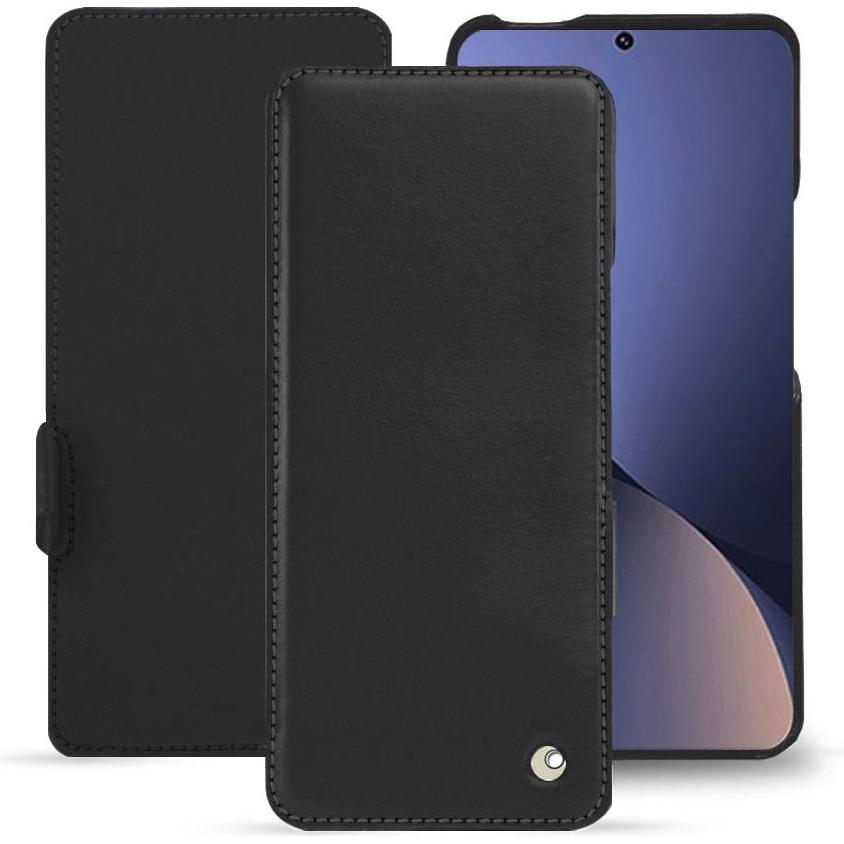 Noreve Lederschutzhülle horizontal (Xiaomi 12 Pro), Smartphone Hülle, Schwarz