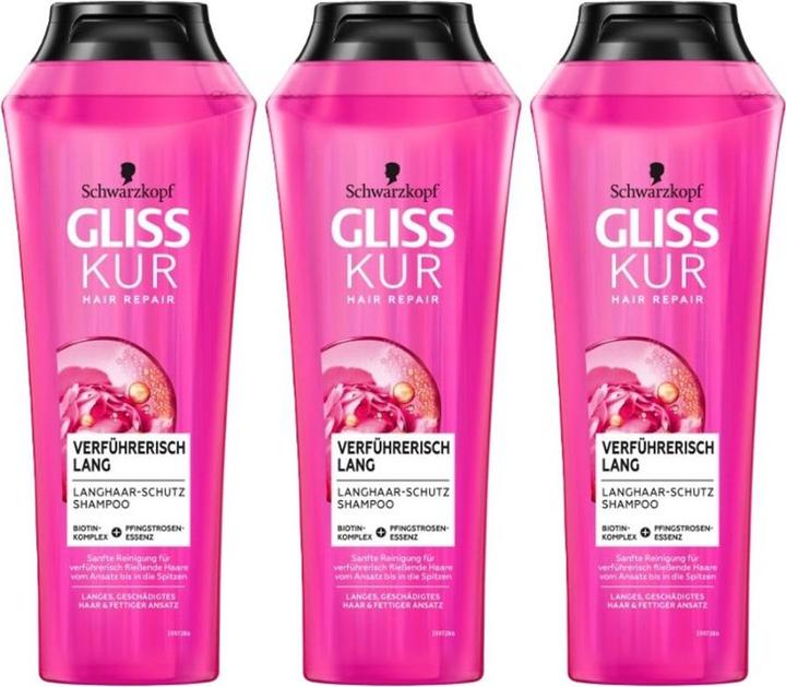 Produktbild Schwarzkopf Shampoo 3x250ml Verführerisch Lang (Flüssiges Shampoo)