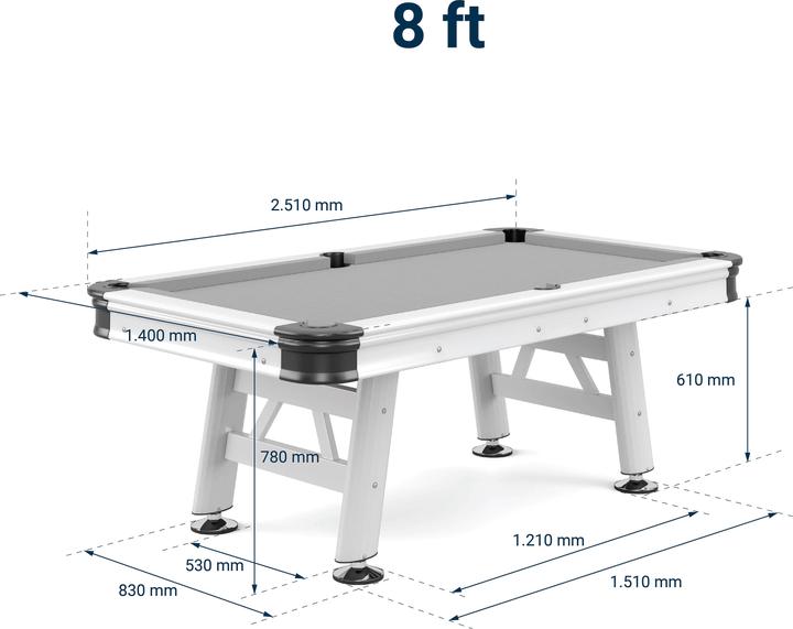 Immagine prodotto Sportime Tavolo da biliardo per esterni (224 x 112 cm)