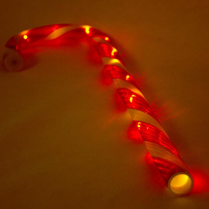 Produktbild H & S Collection LED-Zuckerstange, rot-weiss, 5 verschiedene Licht-Funktionen (1-teilig)