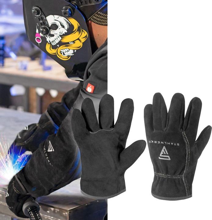 Actual product image Stahlwerk Heat-Resistant High Quality Spalt Leather Welding Gloves (XL)