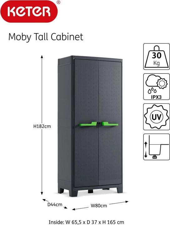 Actual product image Keter Armoire de rangement (80 x 44 x 182 cm)