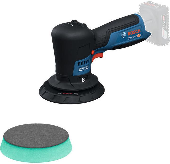 Bosch Professional 12V System Akku-Polierer GPX 12V-125 (inkl. Baretool mit montiertem 125 mm Klett- (Polisseuse excentrique)