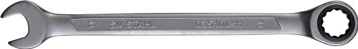 Actual product image SW-Stahl 03510L-11 Fork ring ratchet spanner 11 mm I fine-toothed with 72 teeth I open-end spanner with (11 mm)
