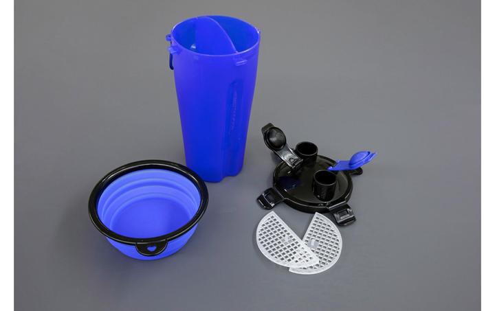 Produktbild Kerbl Futter- und Wasserbehälter 2x350ml, inkl. Reisenapf, blau (35 cl)