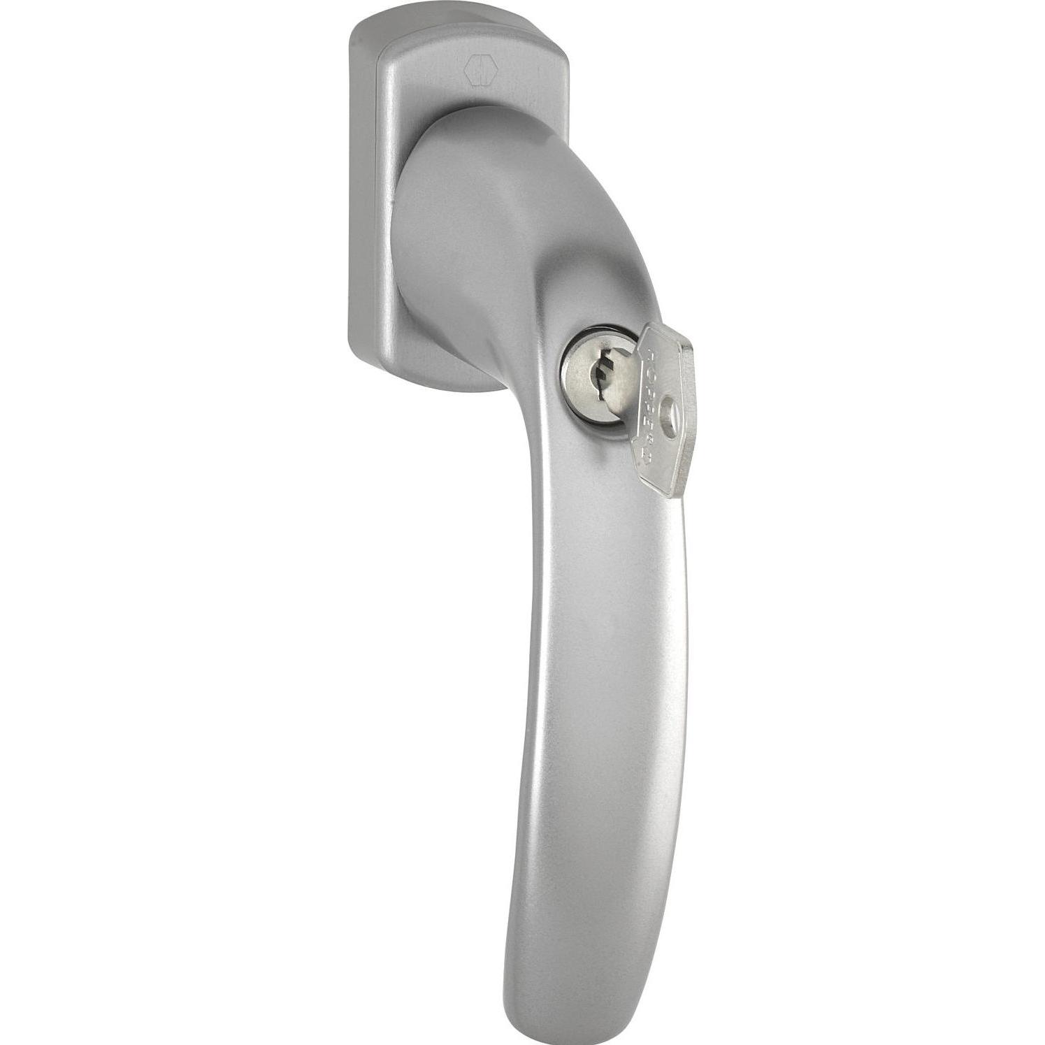 Hoppe, Türgriff + Fenstergriff, Fenstergriff NEW YORK - Sperrzylinder, 90°, VK 7 x 40 mm, Edelstahl Effekt (Türgriff)