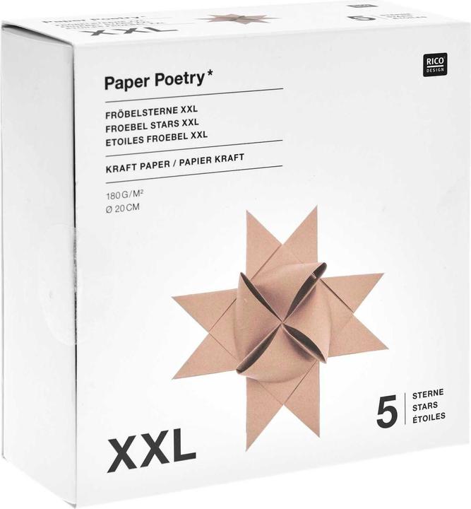 Produktbild Rico Design Fröbelsterne XXL (180 g/m², 5 x)