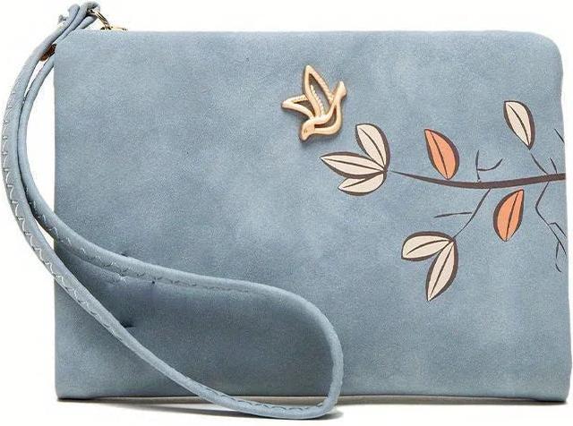 Actual product image Only-Bags.Store Stilvolle kurze Brieftasche mit Handschlaufe - Kartenhalter mit Blumenmuster in Beige, kompakte