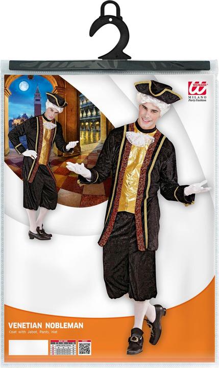Actual product image Widmann Venetian nobleman with tunic with jabot, trousers, hat (S)