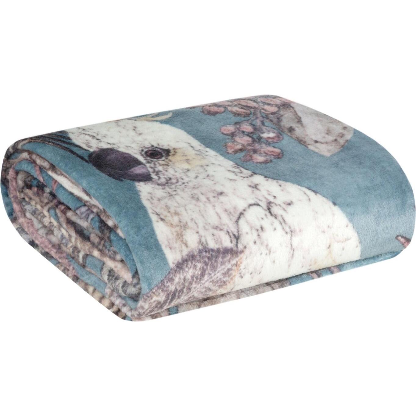 Eurofirany, Decke, Plaid 150x200cm türkis-graue Farbe (150 x 200 cm)