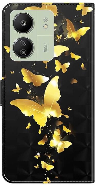 Actual product image Cover-Discount Xiaomi Poco C65 / Redmi 13C - Case glitter butterfly gold (Xiaomi Poco C65)