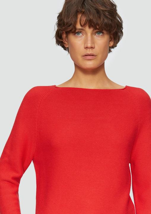 Produktbild S.Oliver Strickpullover Strickpullover mit U-Boot-Ausschnitt und Rollsaum (40)