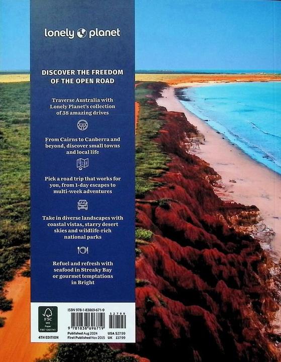 Produktbild Best Road Trips Australia (Englisch, Atkinson Brett, Bain Andrew, Bonetto Cristian, Collectif, Ham Anthony, Holden Trent, Isalska Anita, Kaminski Anna, Kate Morgan, Lonely Planet, Maxwell Virginia, McNaughtan Hugh, Paul Harding, Rawlings-Way Charles, Samantha Forge, Symington Andy, Tatyana Leonov, Waters Steve, 2024)