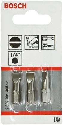 Actual product image Bosch Professional Zubehör Screwdriver bit extra-hard S 1.2 x 8.0, 25 mm, pack of 3 (S1.2x8.0)