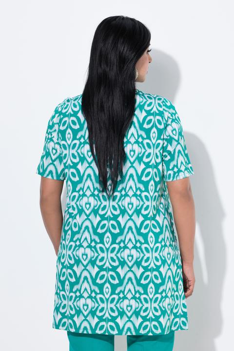 Immagine prodotto Ulla Popken Slinky-Longshirt, florales Design, V-Ausschnitt, Halbarm (50, 52)