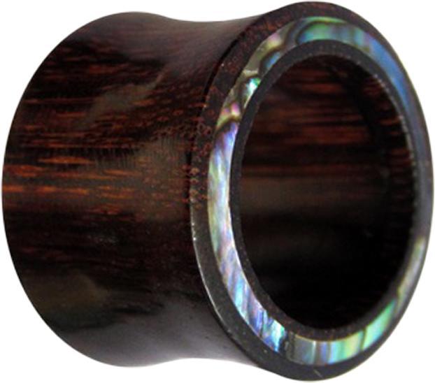 Produktbild Star Piercing Flared Tunnel mit Ablaone Rand aus Tamarind Holz (ohne Messing, Mineralisch, Organisch)