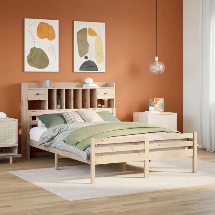 Image du produit vidaXL Lit en bois massif Lit double Cadre de lit 140x190cm en pin (140 x 190 cm)