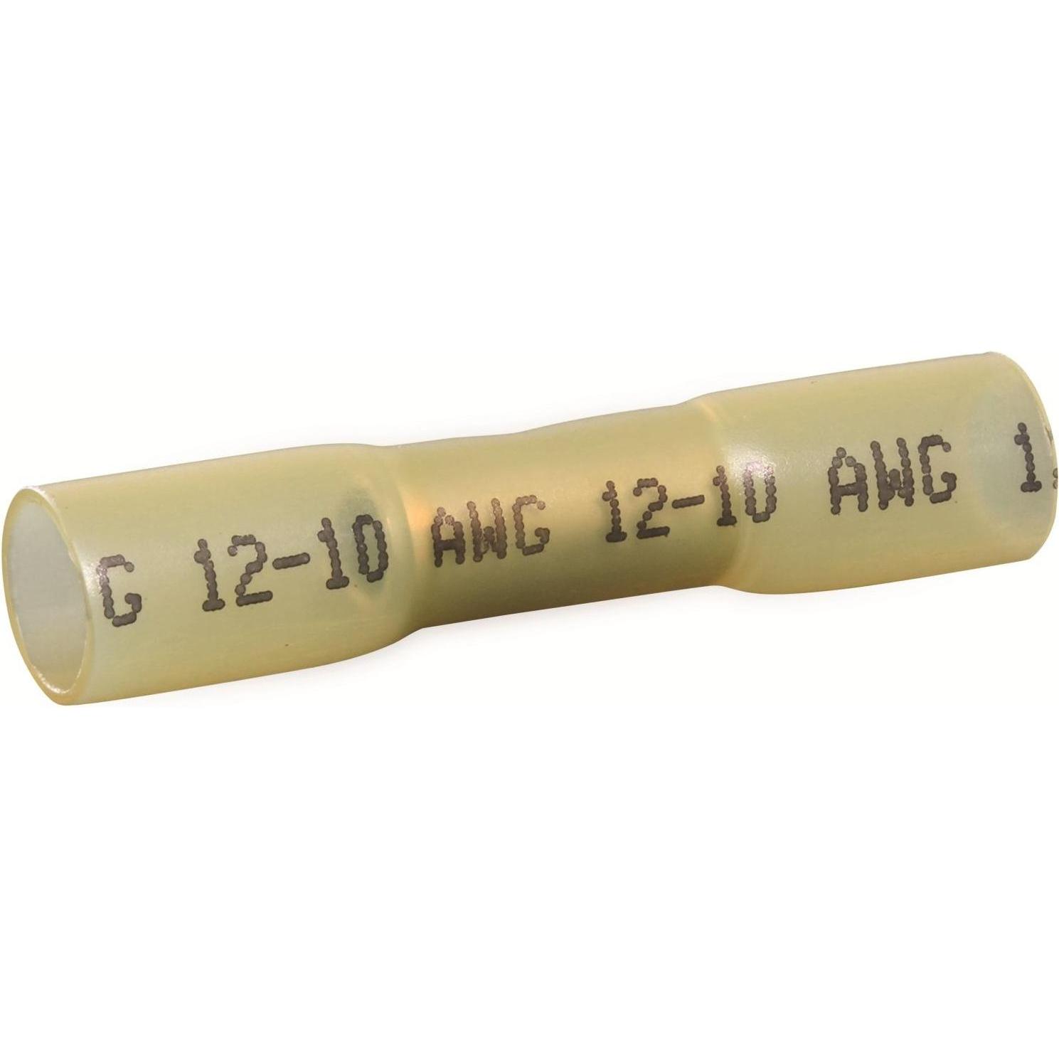 Quadrios 22C465 Stossverbinder mit Schrumpfschlauch 4 mm² 6 mm² Vollisoliert Gelb 1 Set, Elektronikkabel + Stecker, Gelb