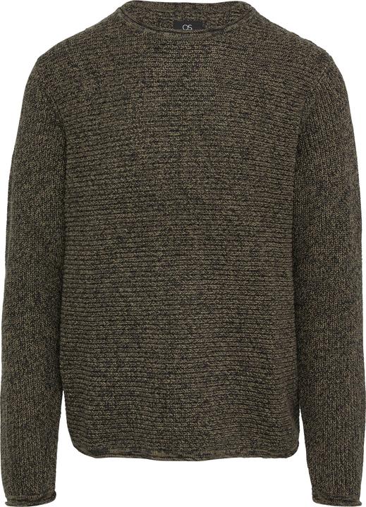 Produktbild S.Oliver Strickpullover Melierter Strickpullover mit Rippstruktur (L)