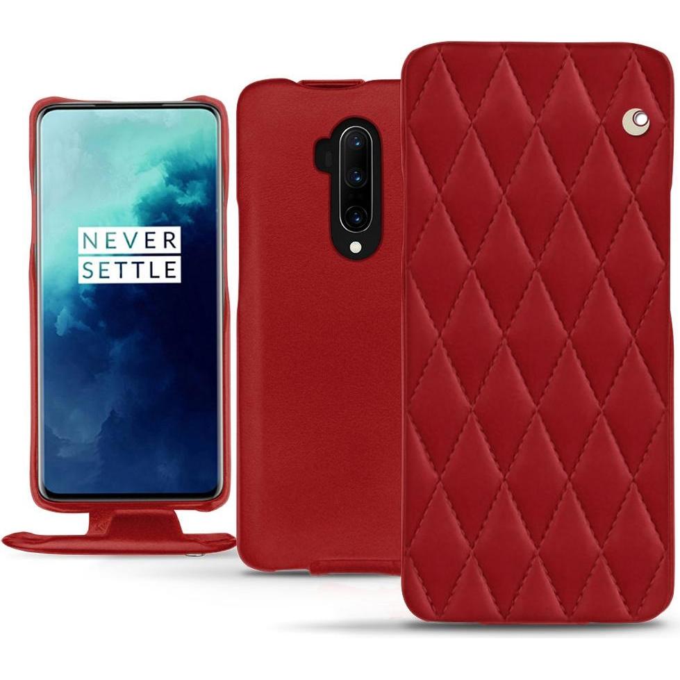 Noreve Lederschutzhülle vertikal (OnePlus 7T Pro), Smartphone Hülle, Rot