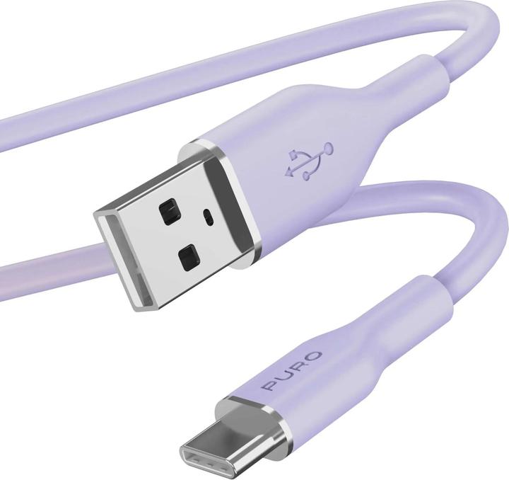 Actual product image Puro ICON Soft Cable - Cable USB-A do USB-C 1.5 m (Tech Lavender) (1.50 m, USB 3.2 Gen 1, 18 W)