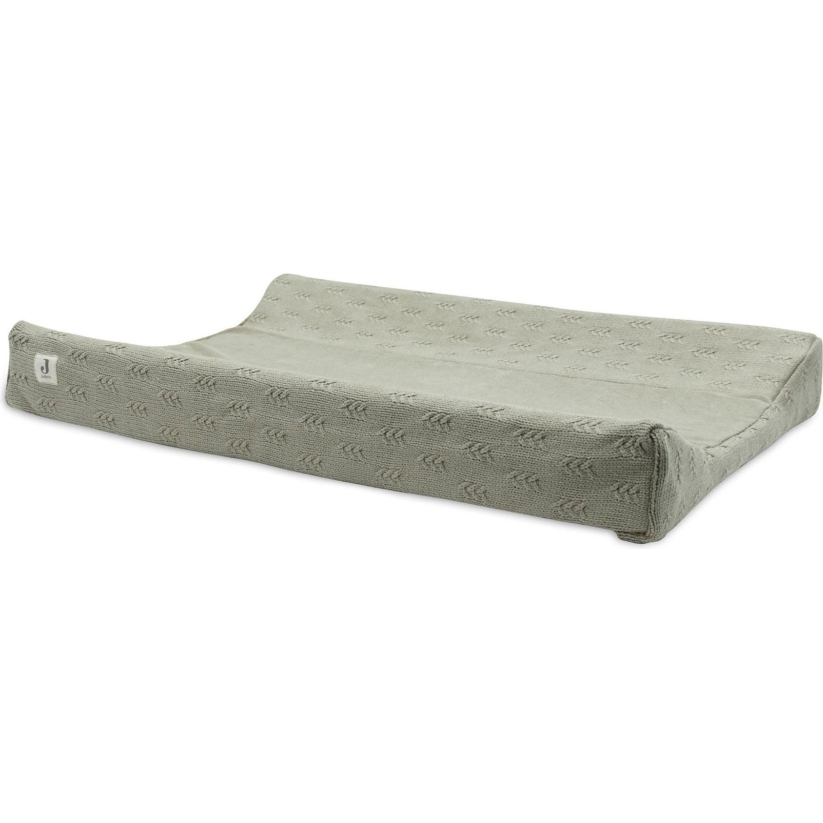 Jollein - Aankleedkussenhoes 50x70cm - Zachte Hoes Baby Aankleedkussen - Grain Knit - Olive Green (50 x 70 cm)