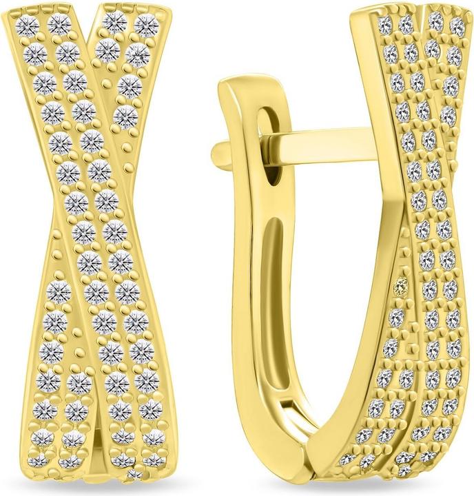 Image du produit Brilio Silver - Boucles d'oreilles plaquées or scintillantes PE066Y