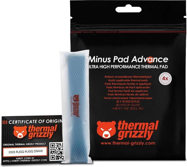 Actual product image Thermal Grizzly TG Minus Pad Advance - 120x20x1,5 mm 4 pcs (1.50 mm)