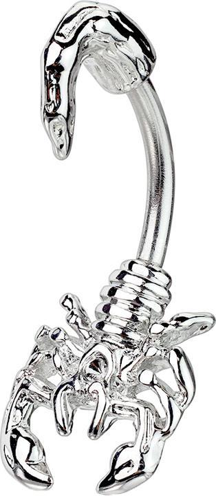 Immagine prodotto Star Piercing Banana d'argento con scorpione (senza ottone, Acciaio chirurgico 316L)