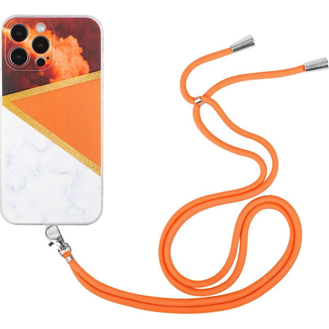 König Design Hülle Handy Schutz für Apple iPhone 13 Pro Max Handykette Case Cover Bumper Neu, Handykette, Orange