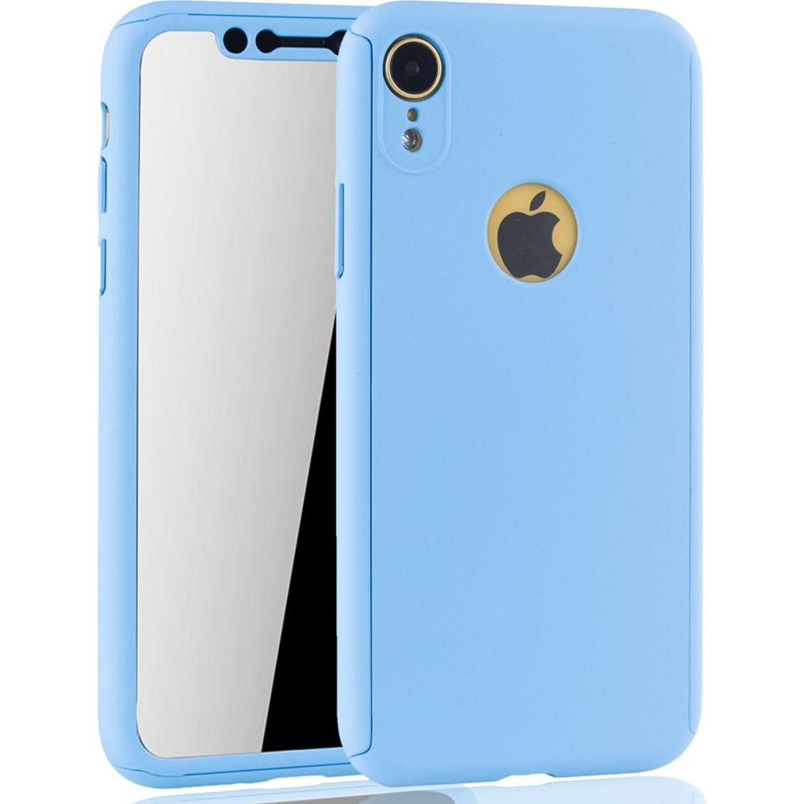 Thumbnail - König Design Hülle Handy Schutz für Apple iPhone XR Full Case Cover Displayschutz Bumper Blau (Apple iPhone XR), Smartph...