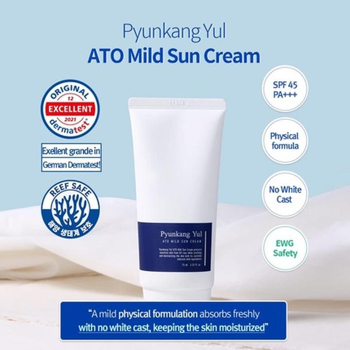 Actual product image Pyunkang Yul ATO Mild 75ml (Suntan cream, SPF 45, 75 ml)