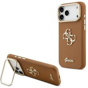 Guess PU Grained 4G Logo Stand Camera Frame Case für Apple iPhone 17 Pro Max - brown (Apple iPhone 17 Pro Max), Cover smartphone, Marrone