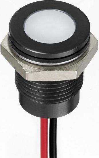 Produktbild RS PRO 14mm flush IP67 sealed black LED,wht 24V