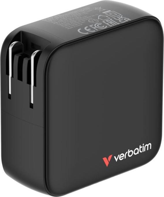 Produktbild Verbatim Mini GaN Charger 3 Port 100W w Display (EU/UK/US) (100 W, 3 Ports)