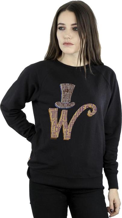 Actual product image Willy Wonka & the Chocolate Factory Womens/Ladies W Logo Hat Sweatshirt (4XL)
