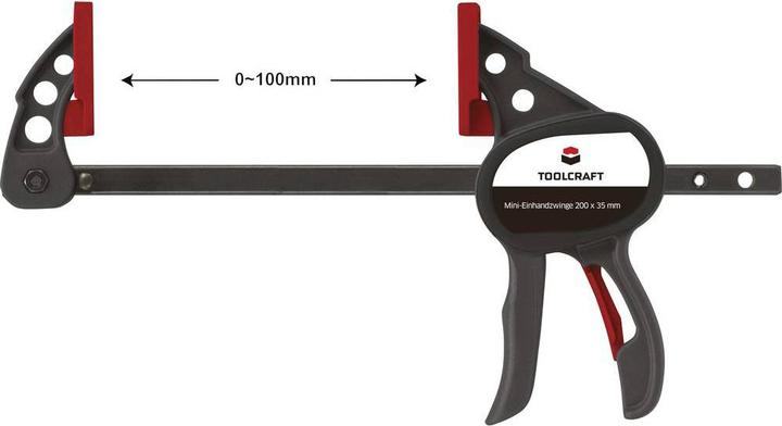 Image du produit Toolcraft Mini serre-joint à une main 100 X 35 mm 250 Nm (100 mm)