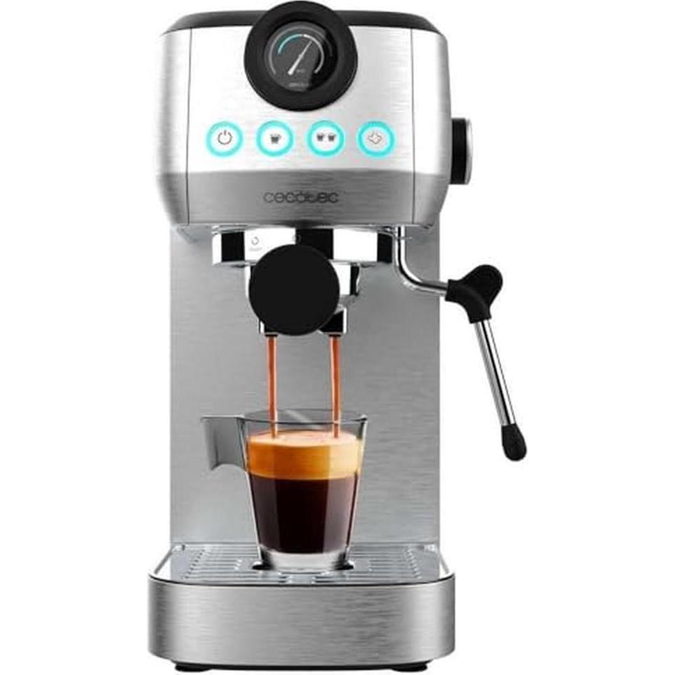 Cecotec Cafetera espresso Power Espresso 20 Steel Pro, Macchina per caffè con portafiltro, Argento