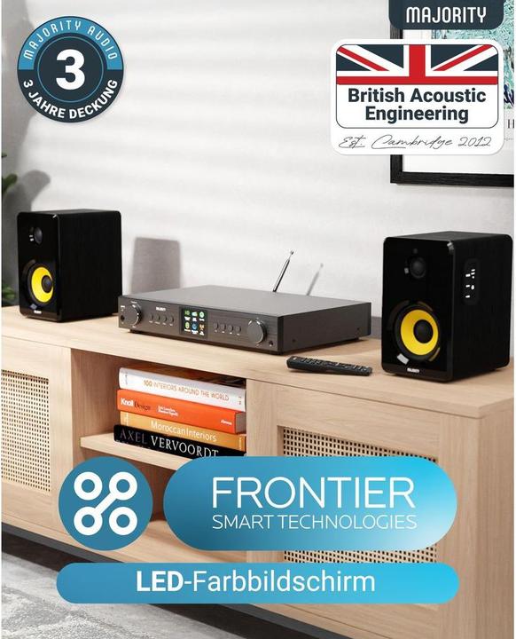 Actual product image Majority Fitzwilliam 2024 Black DAB+ Radio (DAB+, FM, Web radio, Bluetooth, Wi-Fi)