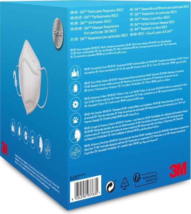 Actual product image 3M Respirator mask 9623 (FFP2, 3 x)
