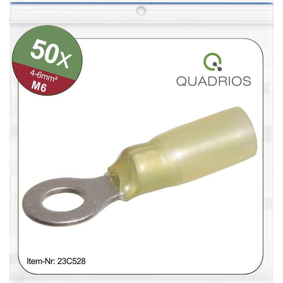 Quadrios, Kabelverbindung, 23C528 Ringkabelschuh Querschnitt (max.)=6 mm² Loch-Ø=6.5 mm Teilisoli