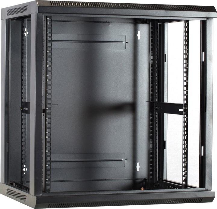 Produktbild Dsit 12 HE Serverschrank, Wandgehäuse, mit Glastür (BxTxH) 600 x 450 x 634mm (12 HE, 19 Zoll Rack)