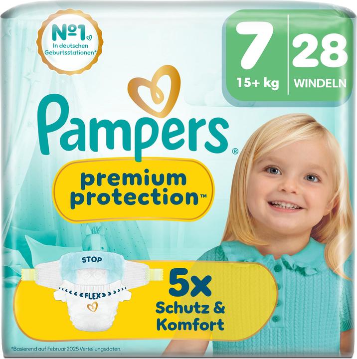Actual product image Pampers Premium Protection Gr.7 Extra Large 15+kg Windeln Sparpack 28 Stück (Size 7, 28 pcs.)
